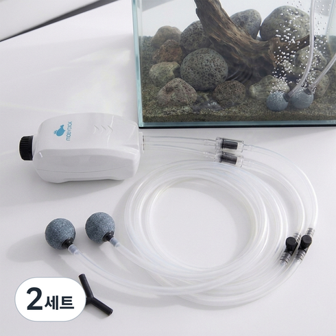 모비딕 저소음 2구 기포발생기 MO-S2 + 에어호스 패키지, 2세트