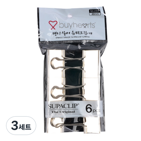 바이하츠 팬시 실버 슈파크립 FSSU-L 40mm, 대, 6개입, 3세트