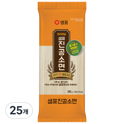 샘표 오리지날 진공소면, 500g, 25개