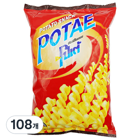 유즈풀 포테이토스낵 비닐 빨강 포테, 108개, 48g