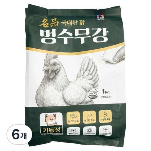목우촌펫 전연령 멍수무강 기능성 소프트 사료, 닭, 1kg, 6개