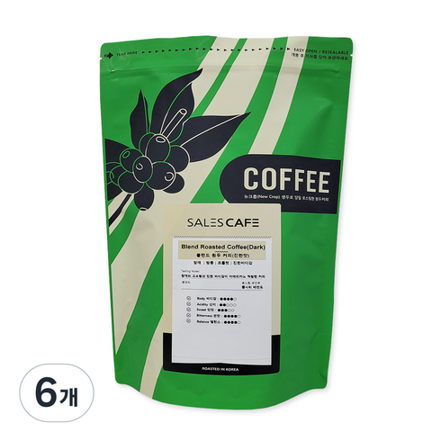 세일즈카페 블렌드 원두 커피 진한맛, 모카포트(중간~고움), 1kg, 6개