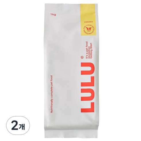 룰루키친 룰루 치킨 강아지 화식사료 (냉동), 닭, 1kg, 2개