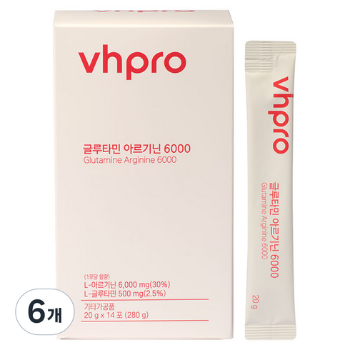 Vhpro 글루타민 아르기닌 6000, 280g, 6개