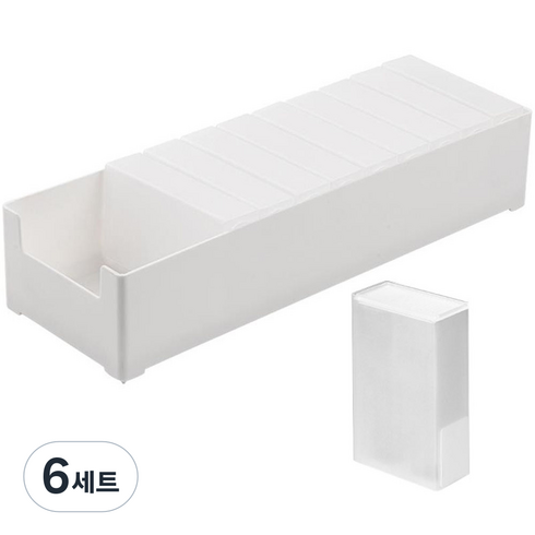 모나코올리브 슬라이딩 포켓 케이블 정리함 10p + 전용 케이스 세트, 6세트, 반투명 + 화이트