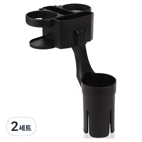 까미나르 차량용 멀티 컵홀더 + 고정 고무패드 세트, 2세트, 블랙