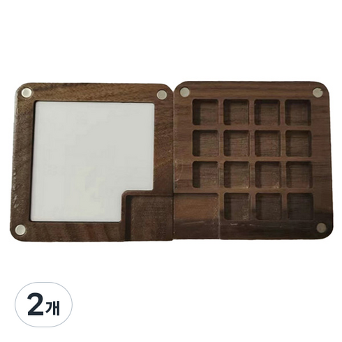 벨리안 휴대용 미니 원목 미술용 파렛트 7.5 x 7.5 cm, 15칸, 2개