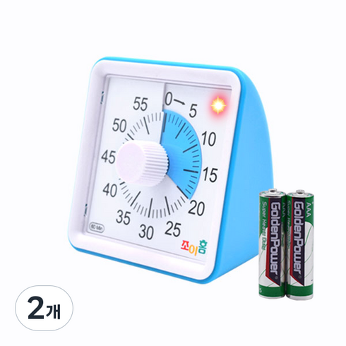 조이홈 LED 무소음 구글 타이머, 블루계열, 2개