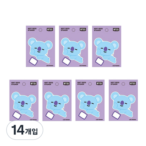 라인프렌즈 BT21 소프트 데코 스티커, 코야, 14개입