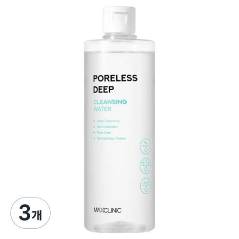 맥스클리닉 포어리스 딥 클렌징 워터, 3개, 400ml