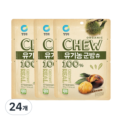 청정원 유기농 군밤츄, 80g, 24개