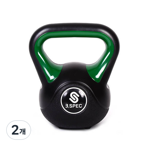 반석스포츠 레인보우 케틀벨, 블랙 + 그린, 10kg, 2개