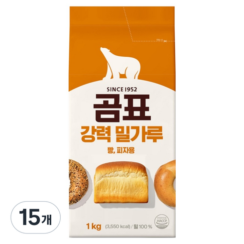 곰표 강력 밀가루, 1kg, 15개