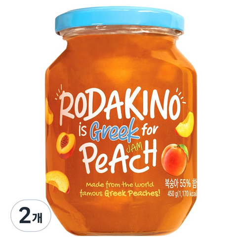 로다키노 그릭 복숭아 잼, 450g, 2개