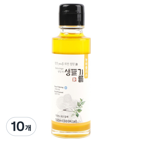 농부플러스 냉압착 생들기름, 100ml, 10개