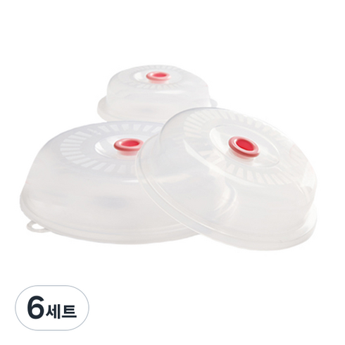 젊은이마켓 전자렌지 푸드 커버 3종 세트, 혼합색상, 6세트