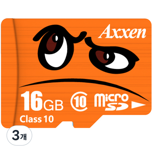 액센 프리미엄 캐릭터 마이크로 SD카드 MSD, 16GB, 3개