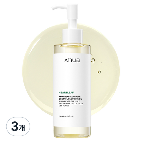 아누아 어성초 포어 컨트롤 클렌징 오일, 3개, 200ml