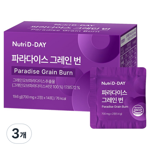 뉴트리디데이 파라다이스 그레인 번 14p, 19.6g, 3개