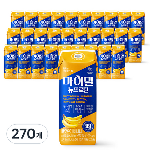 마이밀 뉴프로틴 로우슈거 바나나, 190ml, 270개