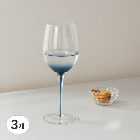메종오브제 시에르 그라데이션 크리스탈 레드 와인잔 블루, 420ml, 3개