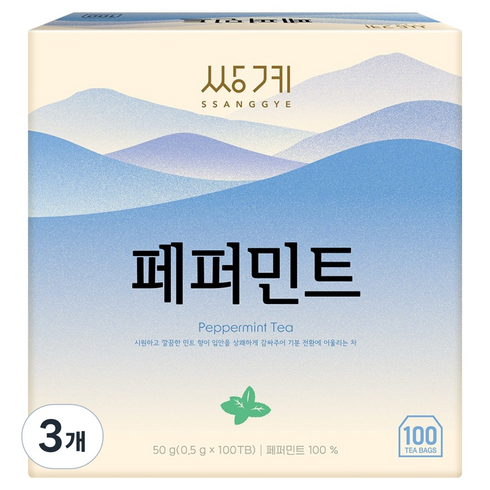 쌍계명차 페퍼민트, 500mg, 3개, 100개입
