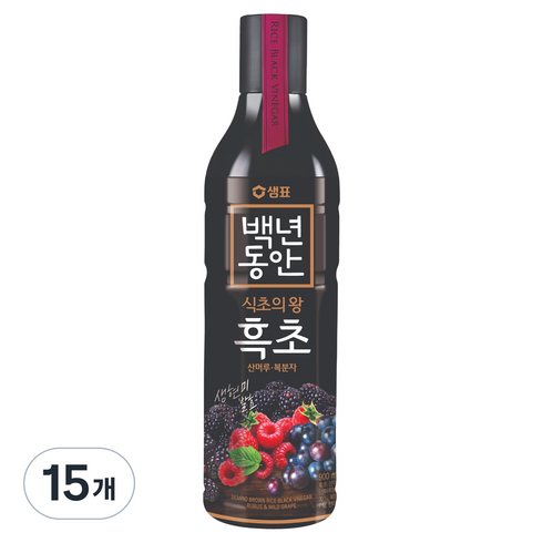 백년동안 산머루 복분자 현미발효 흑초, 900ml, 15개