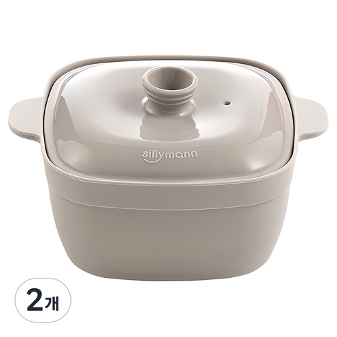 실리만 국내생산 실리콘 하모니 사각 만능찜기 650ml 코코아그레이 1개, 2개