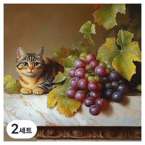 솔솔담다 멋진 고양이 보석 십자수 프레임 미포함 DIY 세트 30 x 40 cm, YL-000112, 2세트