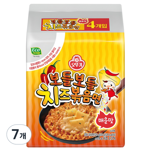 오뚜기 보들보들 치즈볶음면 매운맛 130g, 28개