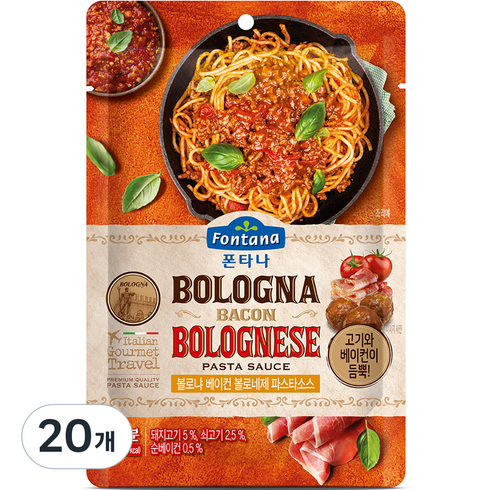 폰타나 볼로냐 베이컨 볼로네제 파스타소스, 130g, 20개