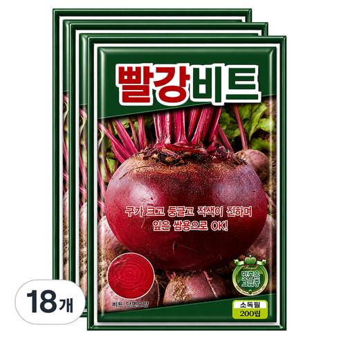 씨앗팜 빨강 비트 씨앗 200p, 18개