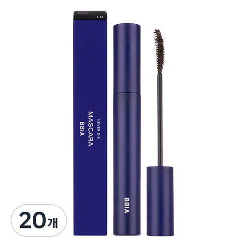 삐아 네버다이 마스카라 7g, 파워블랙, 20개