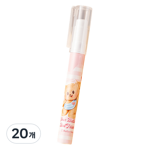 버터베어 슬림 고체풀 글루스틱 핑크, 2.2g, 20개
