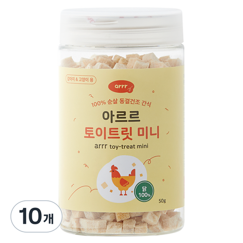 동원아르르 반려동물 토이트릿 미니 동결건조간식, 닭, 40g, 10개
