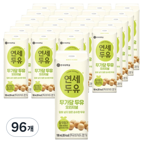 연세두유 무가당 두유 오리지널, 190ml, 96개