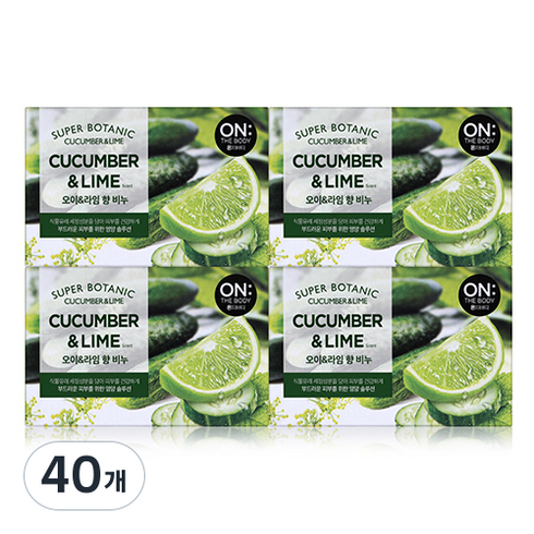 온더바디 수퍼보타닉 비누 오이 앤드 라임향, 80g, 40개입