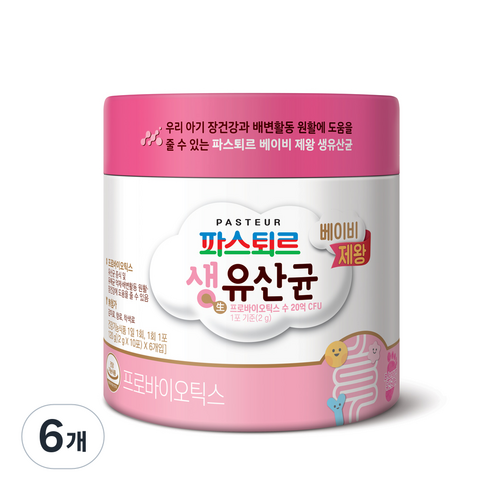 파스퇴르 베이비 제왕 생 유산균 60p, 120g, 6개