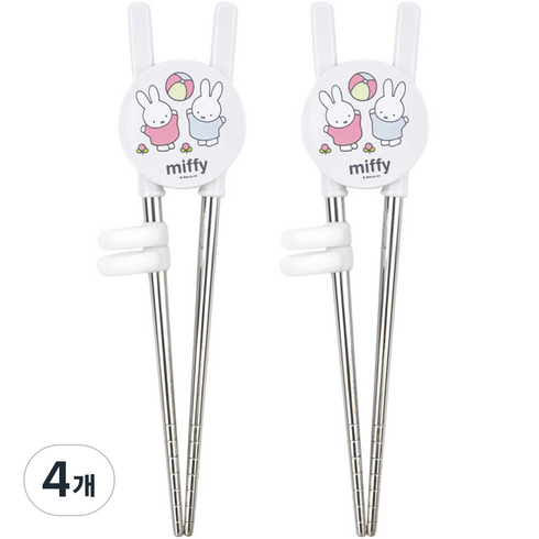 미피 교정용 젓가락, 화이트, 4개