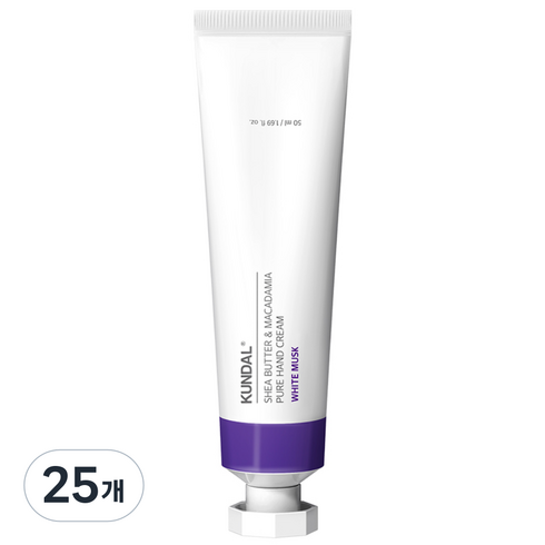 쿤달 시어버터 앤 마카다미아 퓨어 핸드크림 화이트머스크향, 50ml, 25개