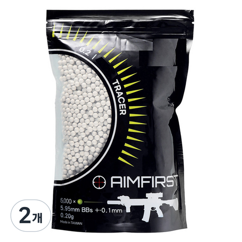 AIMFIRST TRACER 바이오야광비비탄 0.2g 5000p, 백색, 2개