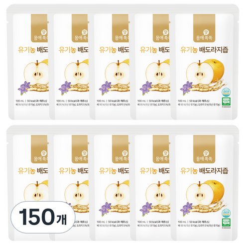 몸애쏙쏙 유기농 배도라지즙, 100ml, 150개