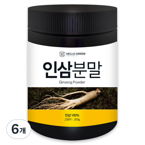 헬로우그린 인삼분말, 6개, 200g, 1개입