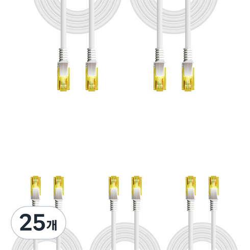 넥스트유 케스오 UTP CAT 6 기가 랜케이블, 5m, 25개, 화이트