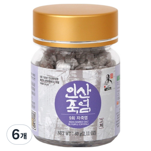 Insan 자죽염 고체, 60g, 6개
