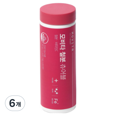 모비타 철분 츄어블 90g, 60정, 6개