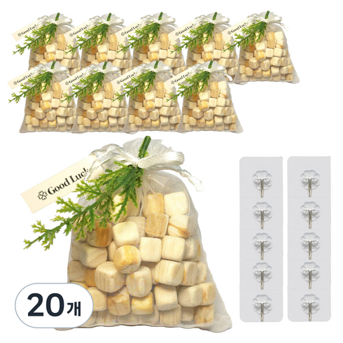 비스트 굳럭 당구큐장 편백 큐브 주머니 50g, 혼합색상, 20개