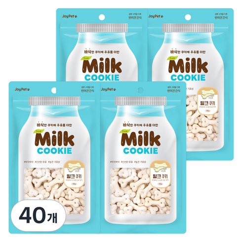 조이펫 강아지 밀크 쿠키 간식, 우유, 100g, 40개