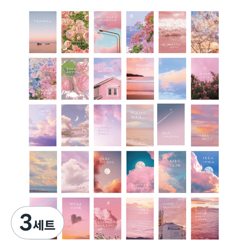 레오빈스 감성 인테어 엽서 카드 반세기 침묵의 사랑 30종 세트, 혼합색상, 3세트