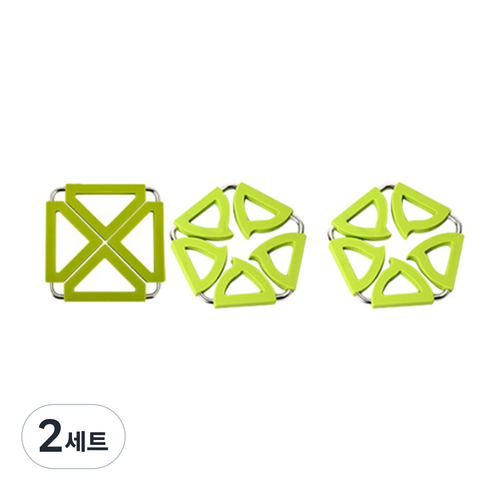 듀얼 냄비 받침대 사각 그린 + 오각 그린 2p, 혼합 색상, 2세트